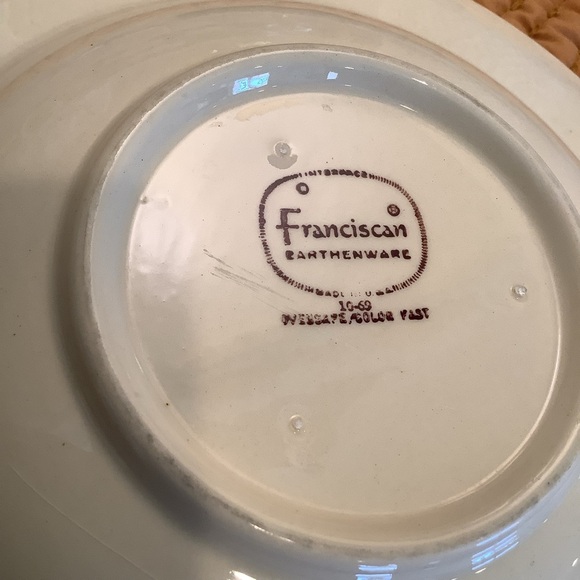 One Franciscan Ivy 8.5” Rimmed Soup Bowl USA California Earthenware - Picture 6 of 6